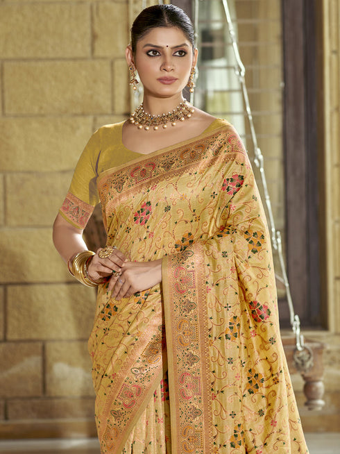 Deeva Sarees Golden Silk Saree